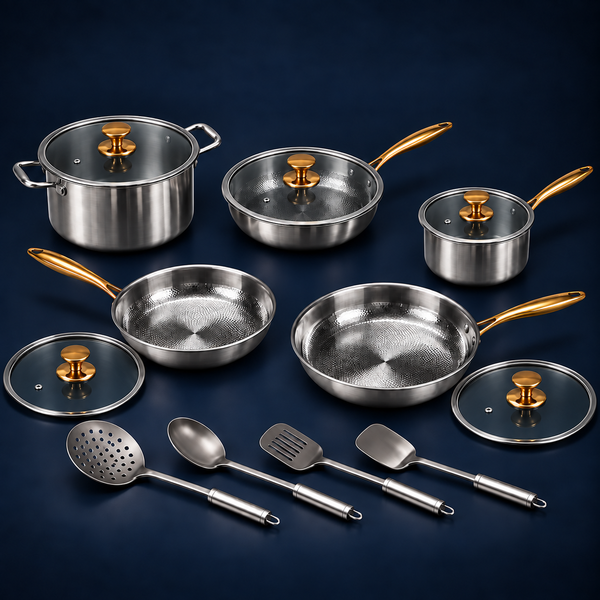 Batterie de cuisine Signature en titane pur Maison Ferré®, 14 pièces
