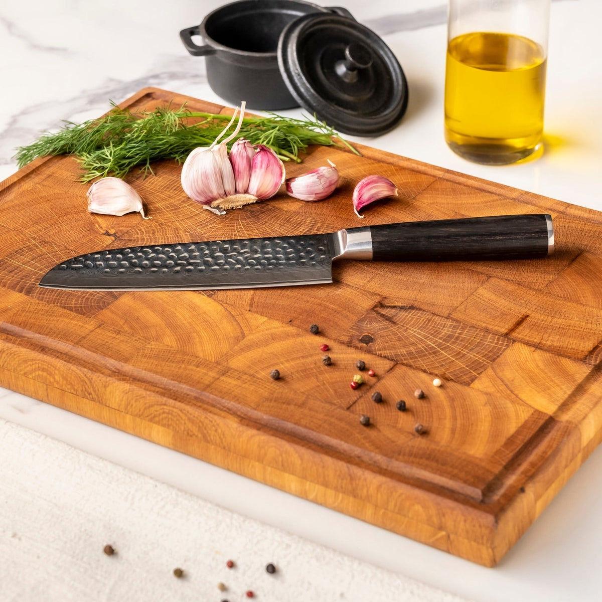 Couteau Santoku Martelé 18 cm Maison Ferré® – vue 1